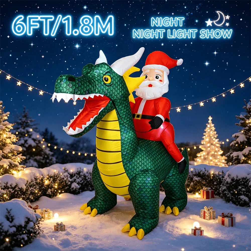 Sevair Deco 6FT Inflatable Santa Dragon 7