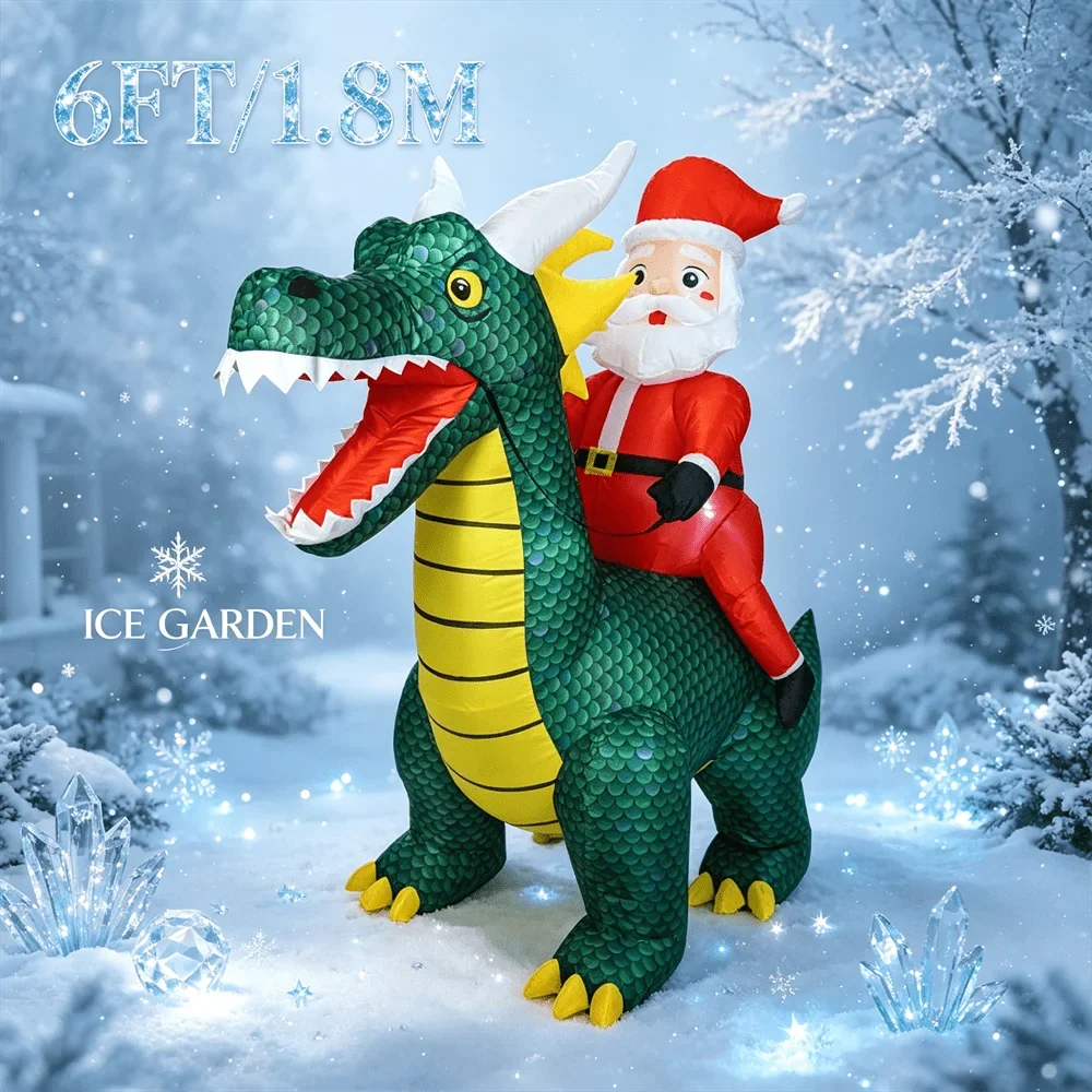 Sevair Deco 6FT Inflatable Santa Dragon 9