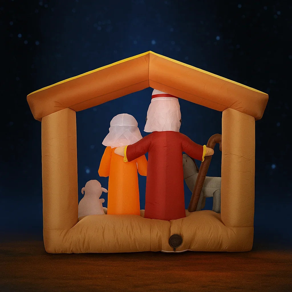 Sevair Deco 6FT LED Nativity Scene Inflatable back detail