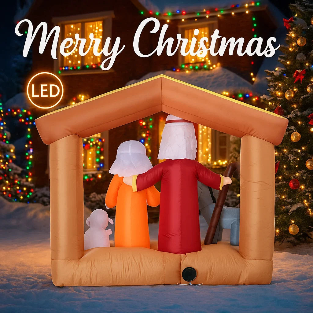 Sevair Deco 6FT LED Nativity Scene Inflatable rear view
