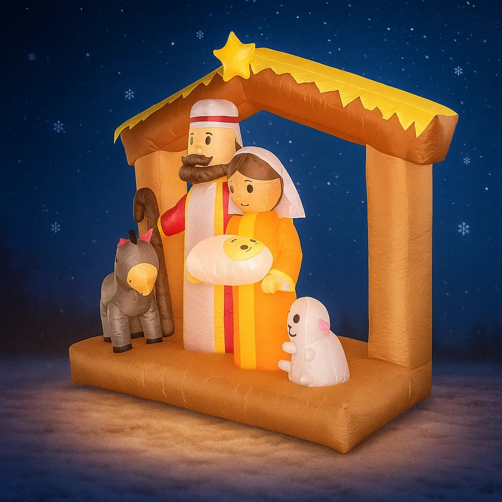 Sevair Deco 6FT LED Nativity Scene Inflatable side view