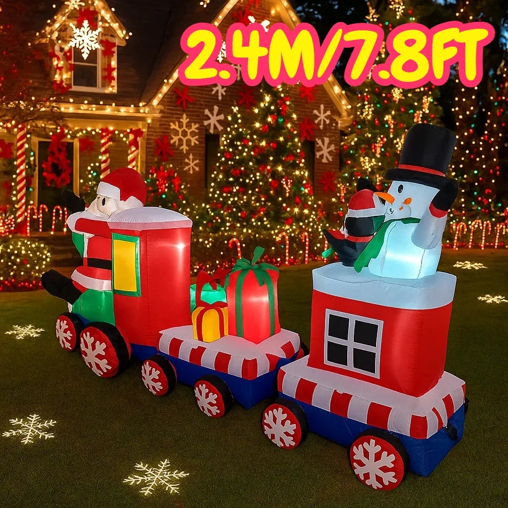 Sevair Deco 7.8FT Inflatable Christmas Santa Train 2