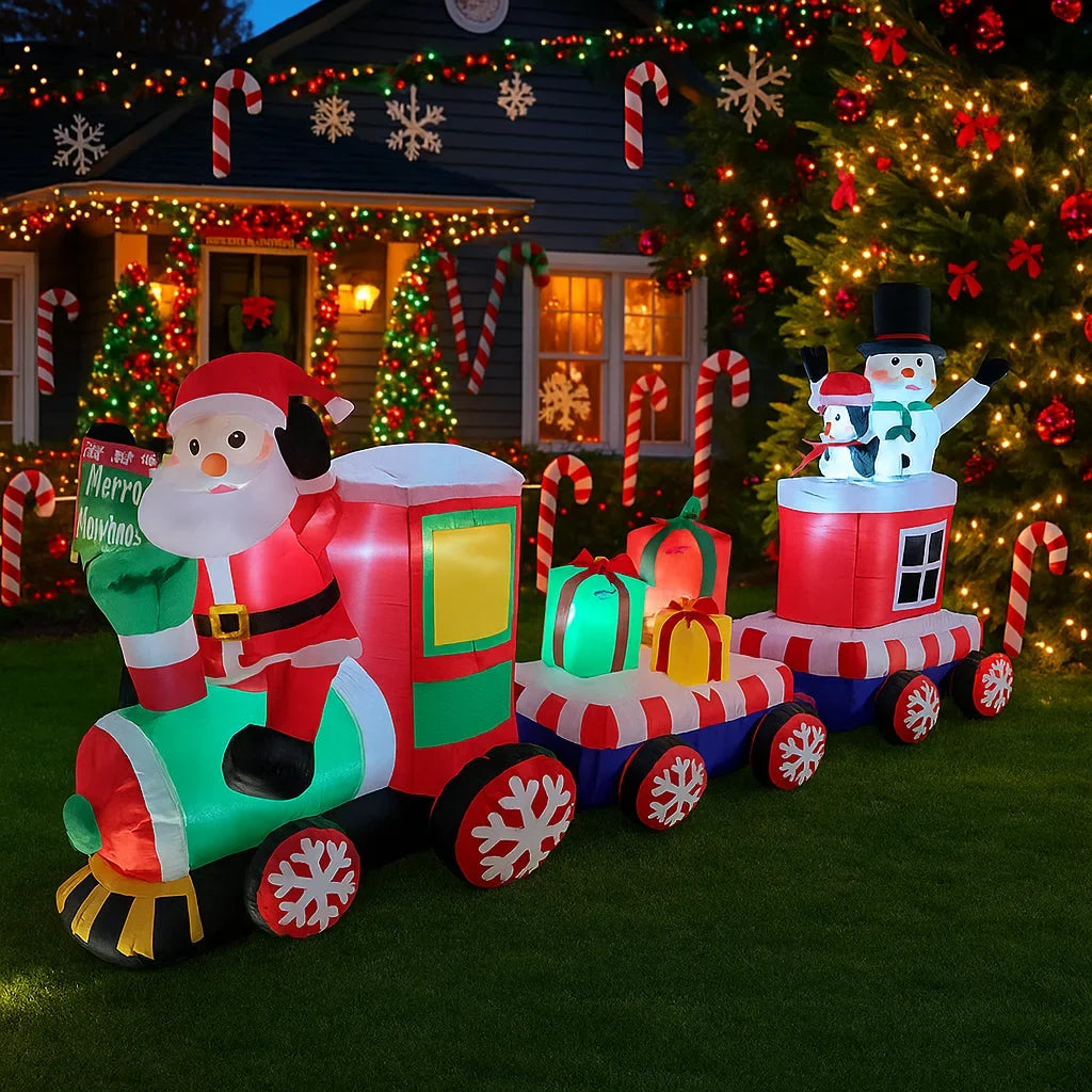 Sevair Deco 7.8FT Inflatable Christmas Santa Train 3