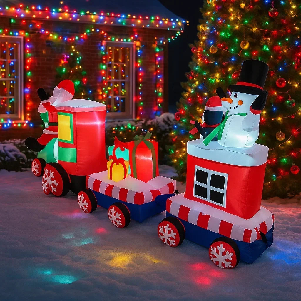 Sevair Deco 7.8FT Inflatable Christmas Santa Train 4