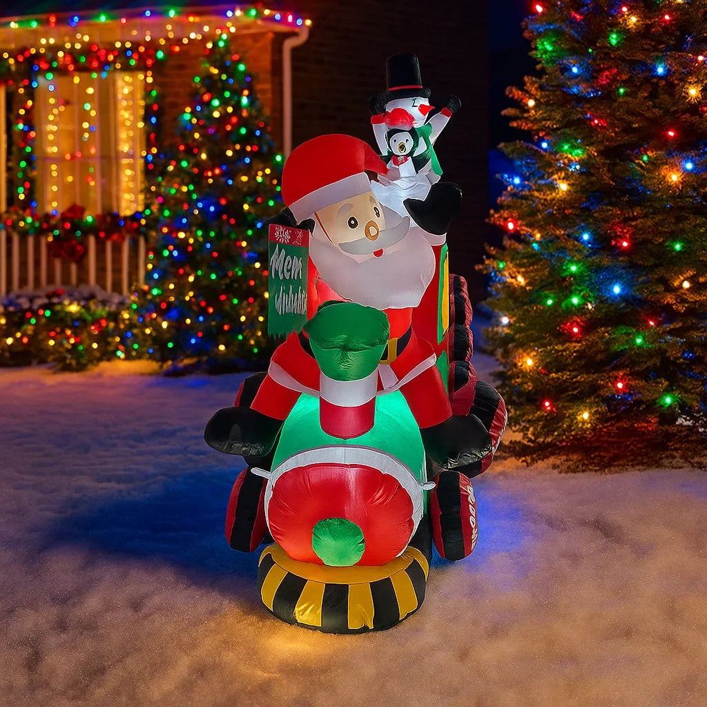 Sevair Deco 7.8FT Inflatable Christmas Santa Train 5