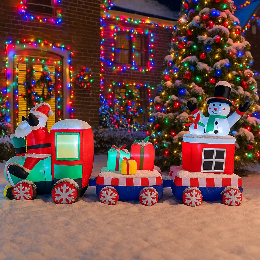 Sevair Deco 7.8FT Inflatable Christmas Santa Train 6