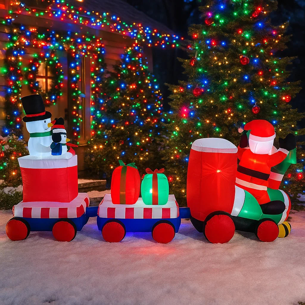 Sevair Deco 7.8FT Inflatable Christmas Santa Train 7