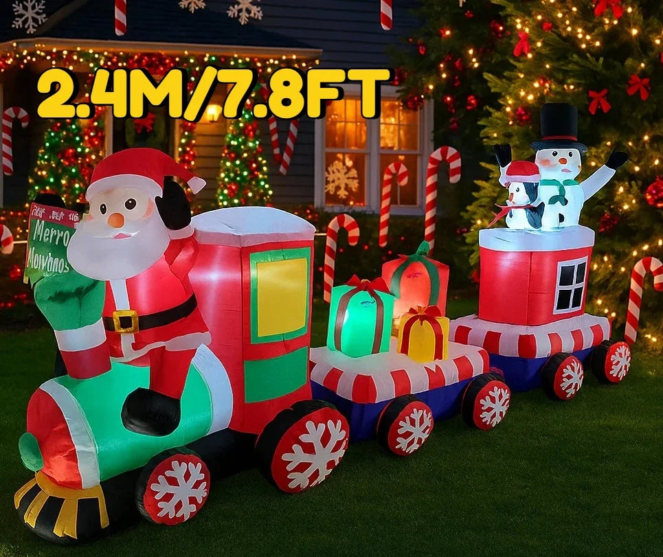Sevair Deco 7.8FT Inflatable Christmas Santa Train 8