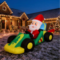 Sevair Deco Santa Race Car Inflatable Christmas Yard Decoration