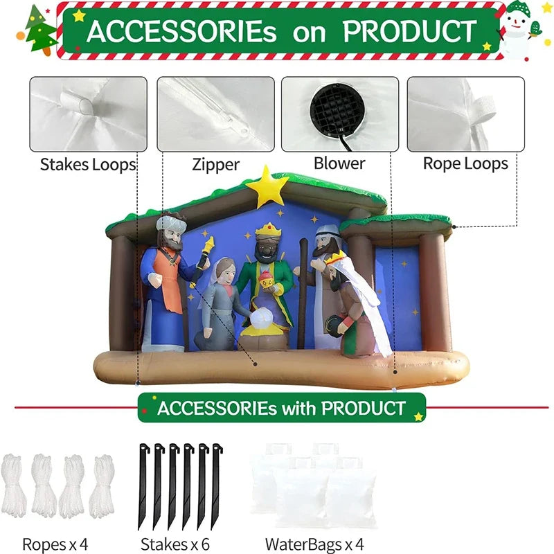Sevair Deco 8FT LED Inflatable Nativity Scene 7