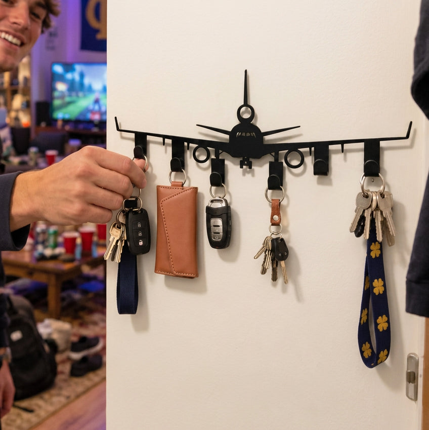 Sevair Deco Airplane Wall Key Holder with 6 Hooks 1