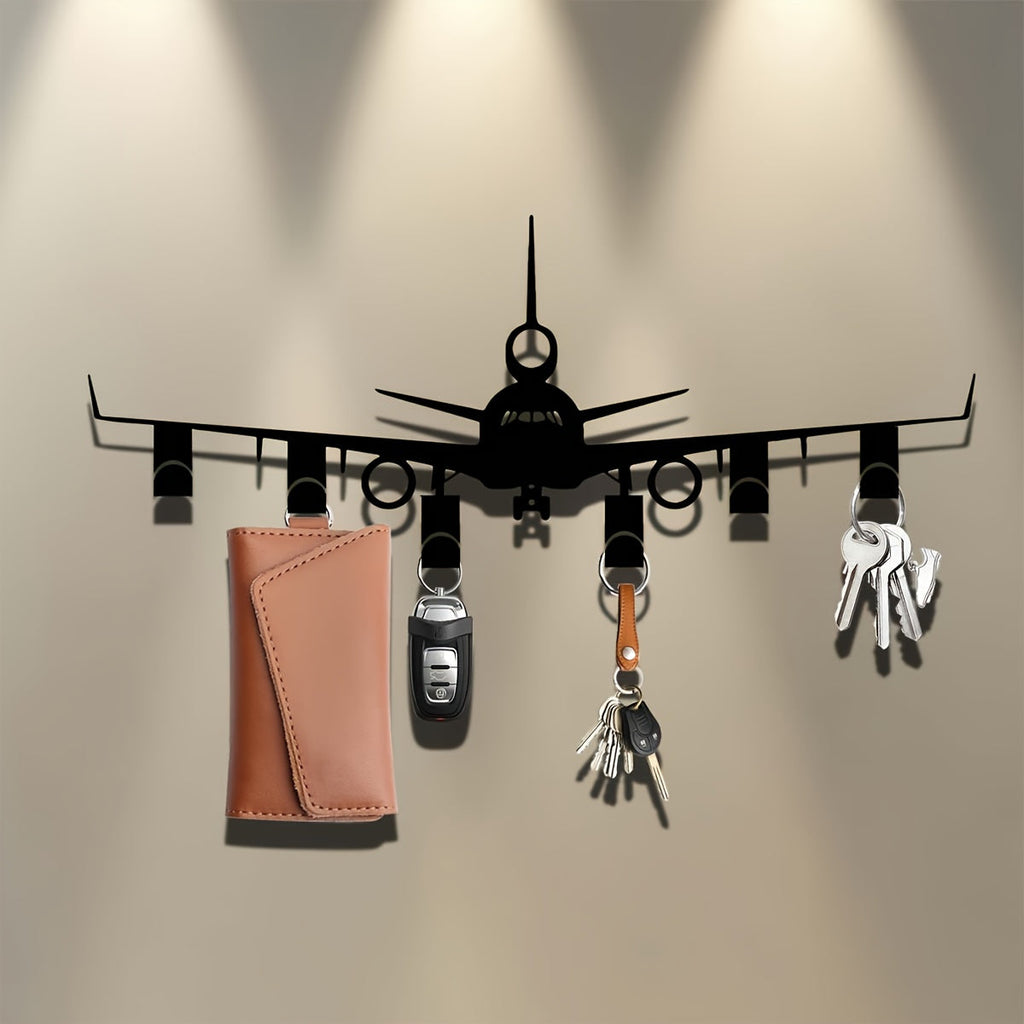 Sevair Deco Airplane Wall Key Holder with 6 Hooks 3
