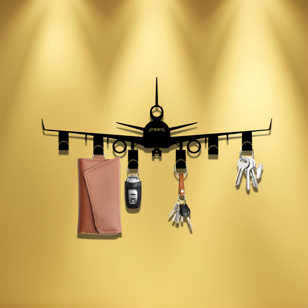Sevair Deco Airplane Wall Key Holder with 6 Hooks 6
