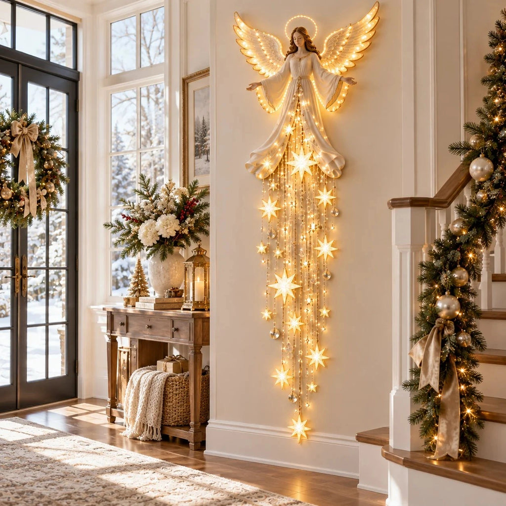 Sevair Deco Angel Starfall Wall Light for Christmas entryway
