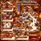 Sevair Deco Animated Christmas Cable Car Ski Village mountain details