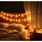 Sevair Deco Autumn Pumpkin and Maple Leaf String Lights bedroom decor