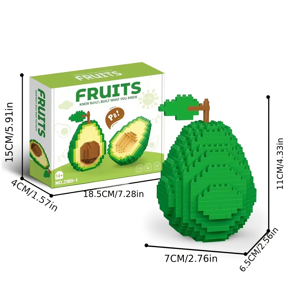 Sevair Deco Avocado Building Block Set 735-Piece 4