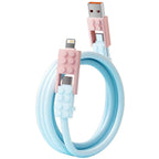 Sevair Deco Building Block Charging Cable blue coiled