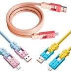 Sevair Deco Building Block Charging Cable pink coiled