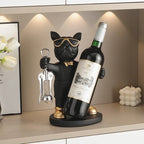 Sevair Deco Bulldog Wine Bottle and Glass Holder 13