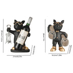 Sevair Deco Bulldog Wine Bottle and Glass Holder 14