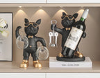 Sevair Deco Bulldog Wine Bottle and Glass Holder 16