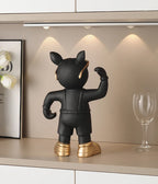 Sevair Deco Bulldog Wine Bottle and Glass Holder 22