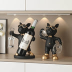 Sevair Deco Bulldog Wine Bottle and Glass Holder 4