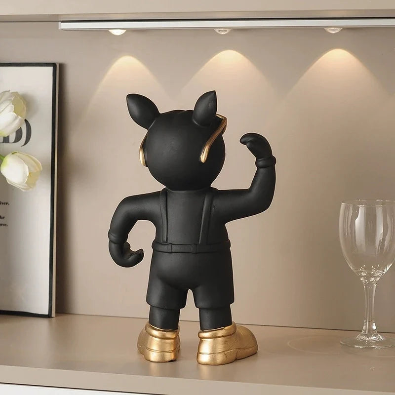 Sevair Deco Bulldog Wine Bottle and Glass Holder 5