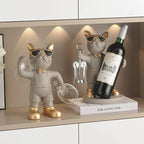 Sevair Deco Bulldog Wine Bottle and Glass Holder 6