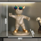 Sevair Deco Bulldog Wine Bottle and Glass Holder 7