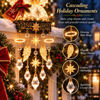 Sevair Deco Christmas Angel Porch Railing Lights cascading ornaments