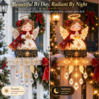 Sevair Deco Christmas Angel Porch Railing Lights day night