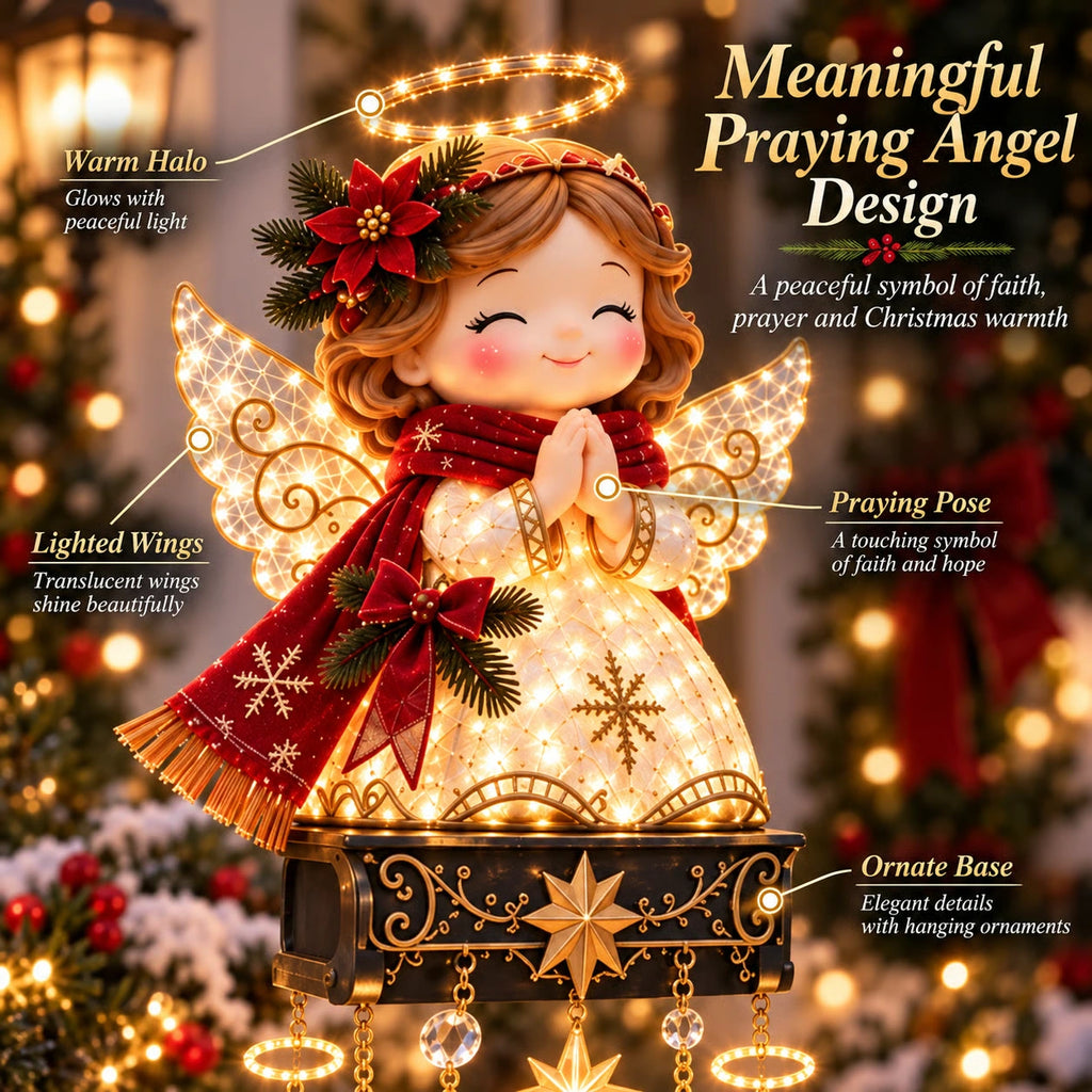 Sevair Deco Christmas Angel Porch Railing Lights praying angel