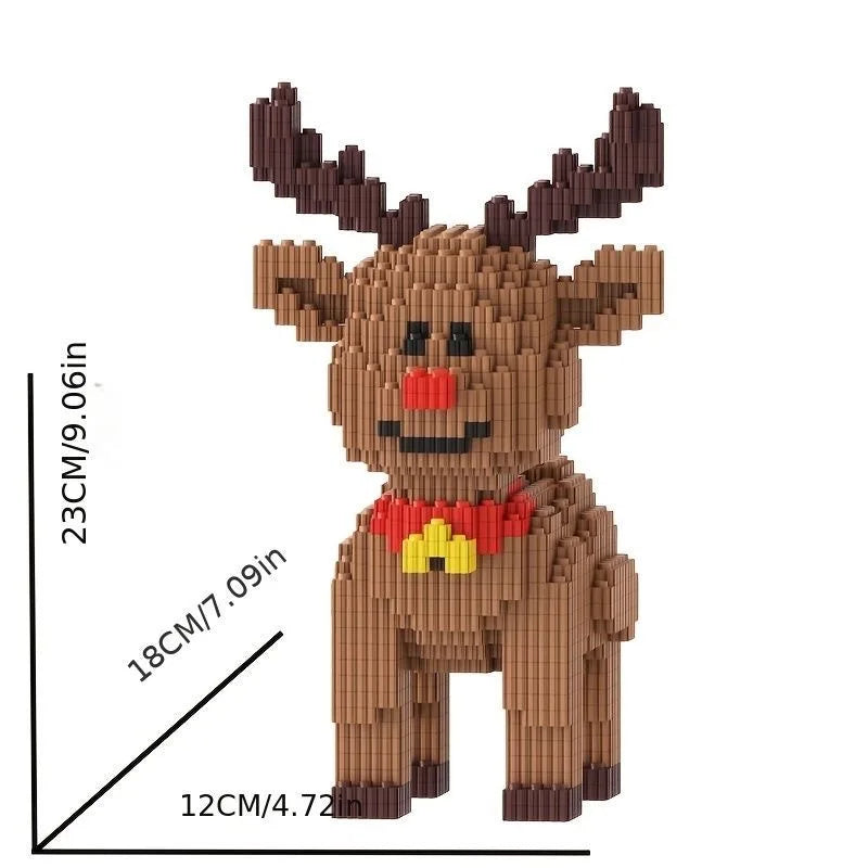 Sevair Deco Christmas Building Block Set for Holiday Decor reindeer dimensions