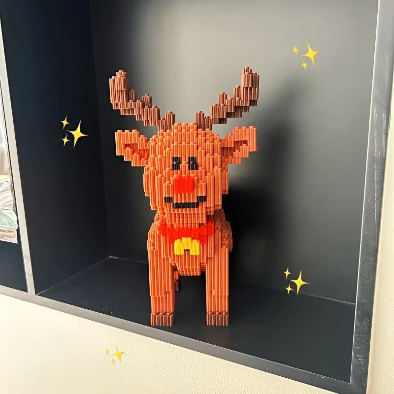 Sevair Deco Christmas Building Block Set for Holiday Decor reindeer display