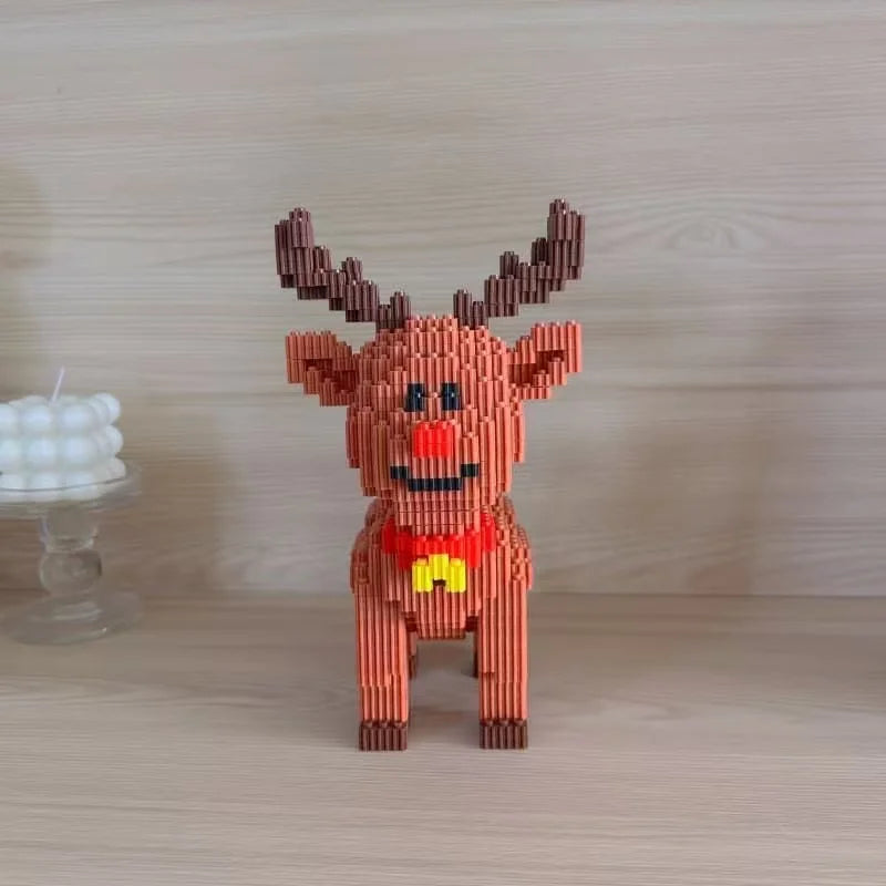 Sevair Deco Christmas Building Block Set for Holiday Decor reindeer front