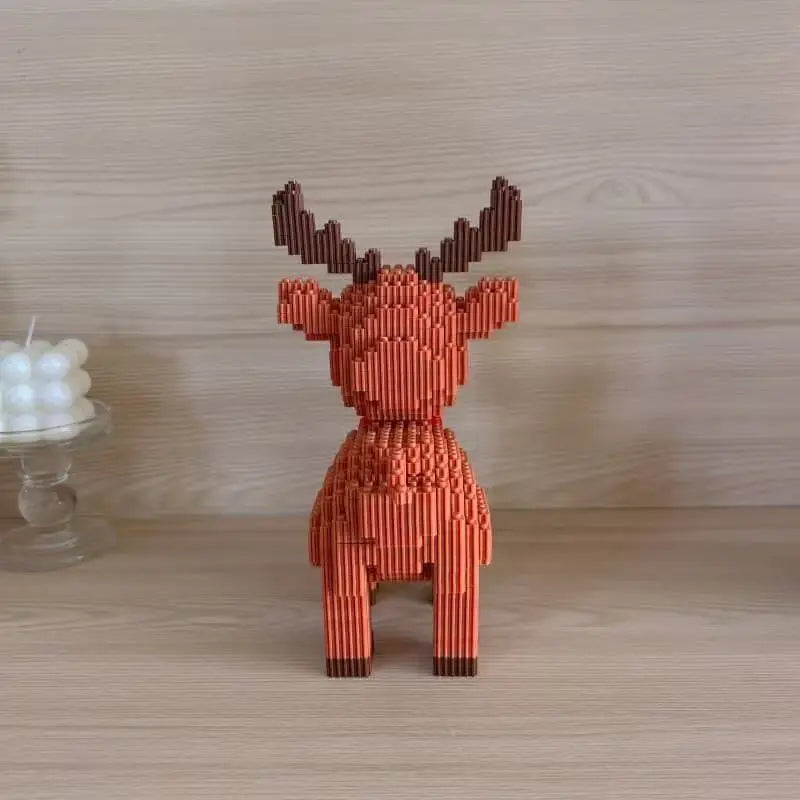 Sevair Deco Christmas Building Block Set for Holiday Decor reindeer rear
