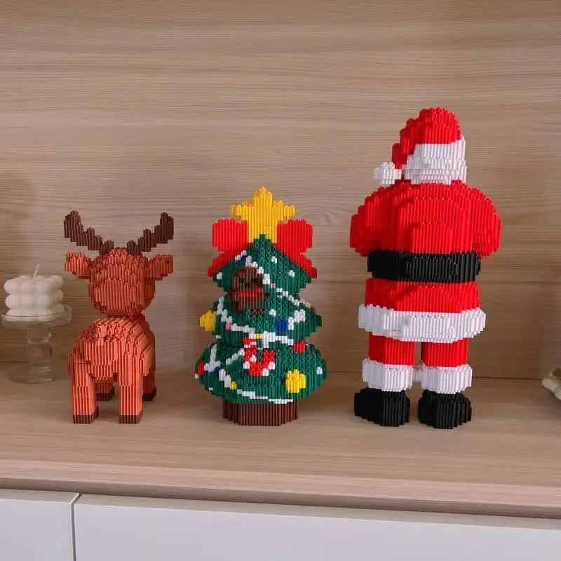 Sevair Deco Christmas Building Block Set for Holiday Decor shelf display