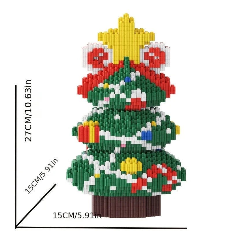 Sevair Deco Christmas Building Block Set for Holiday Decor tree dimensions