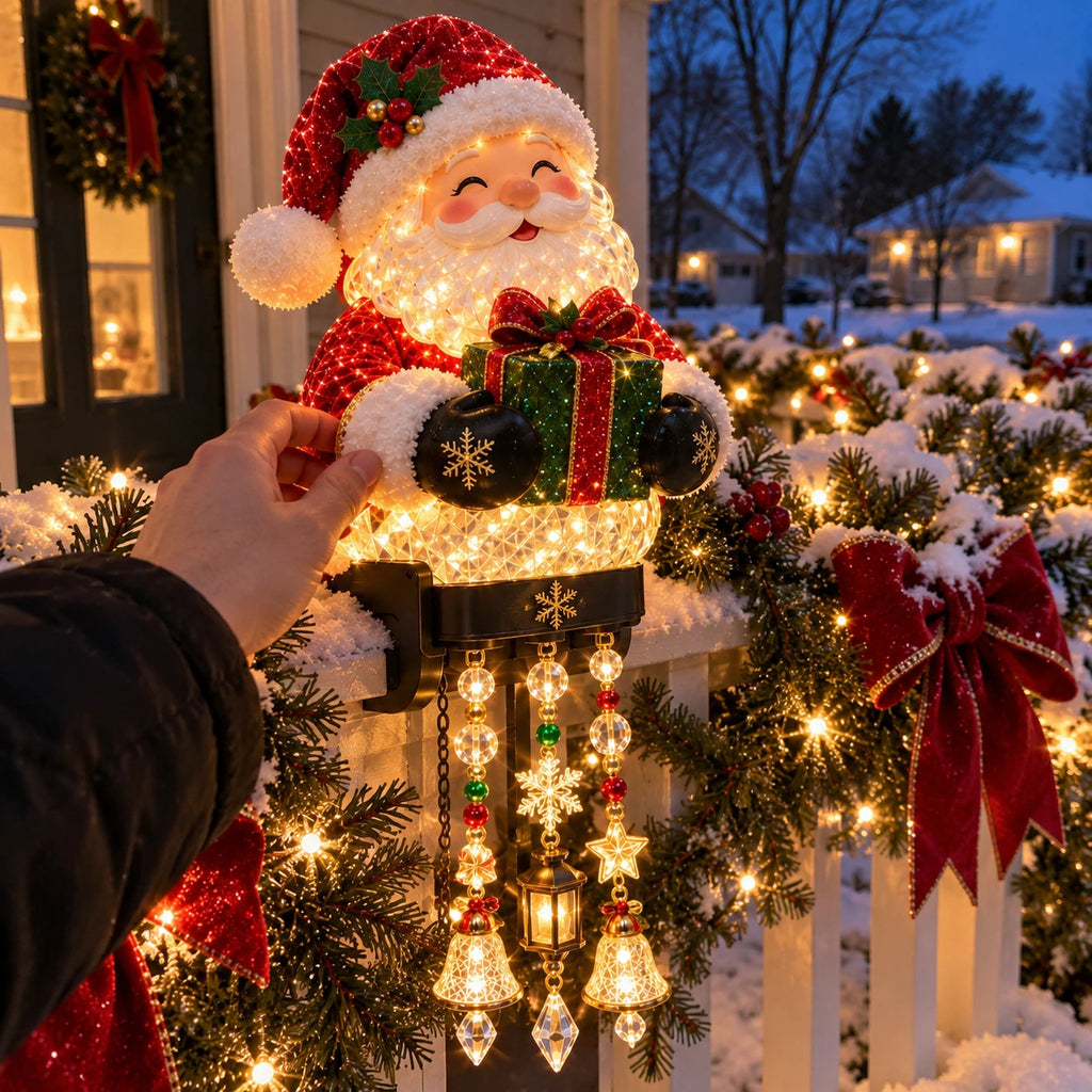 Sevair Deco Christmas Character Porch Railing Lights santa setup