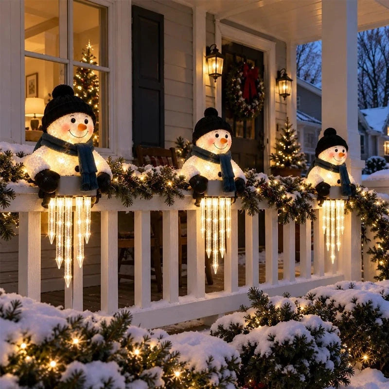 Sevair Deco Christmas Character Porch Railing Lights snowman