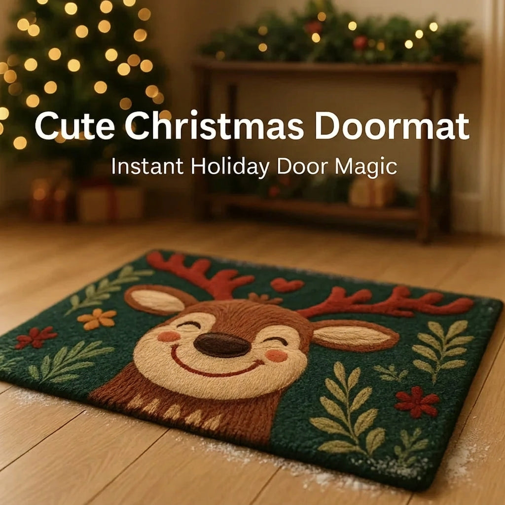 Sevair Deco Christmas Doormat with Santa or Reindeer reindeer decor