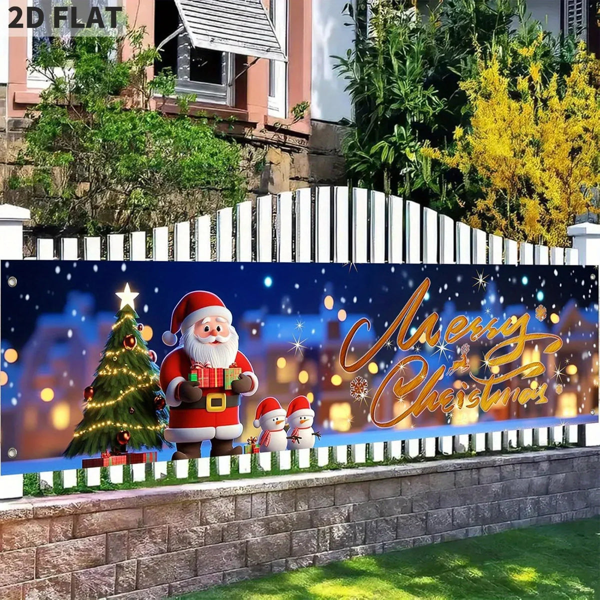 Sevair Deco Christmas Fence Banner 79 Inch 5