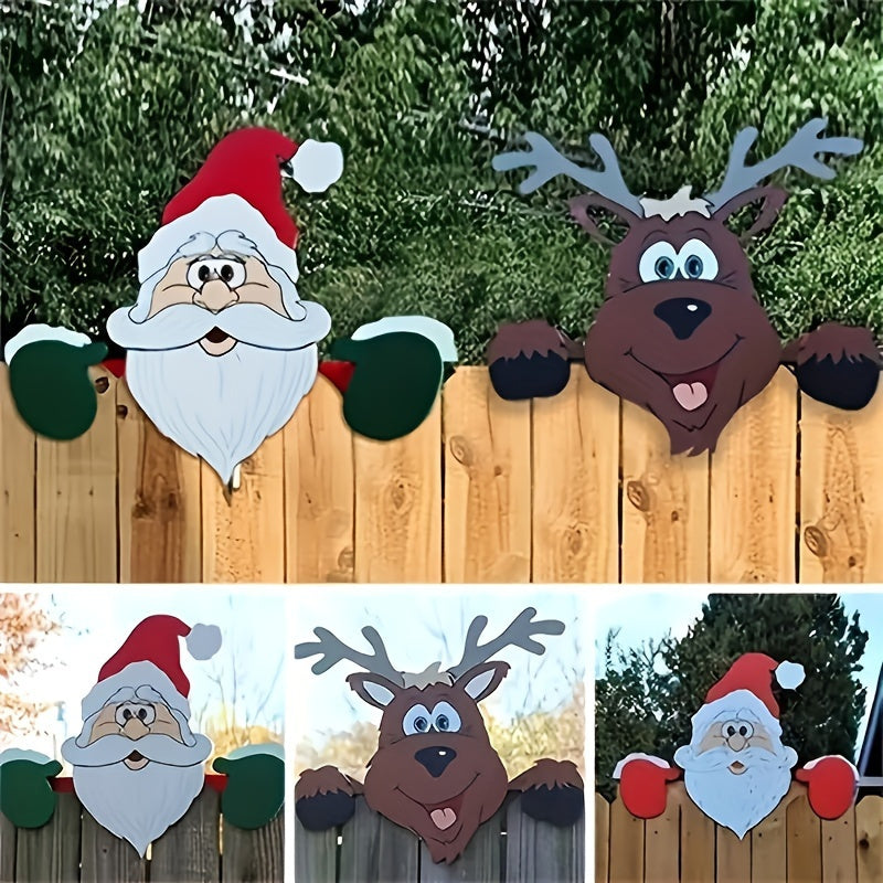 Sevair Deco Christmas Fence Peekers 2 Piece Set 3