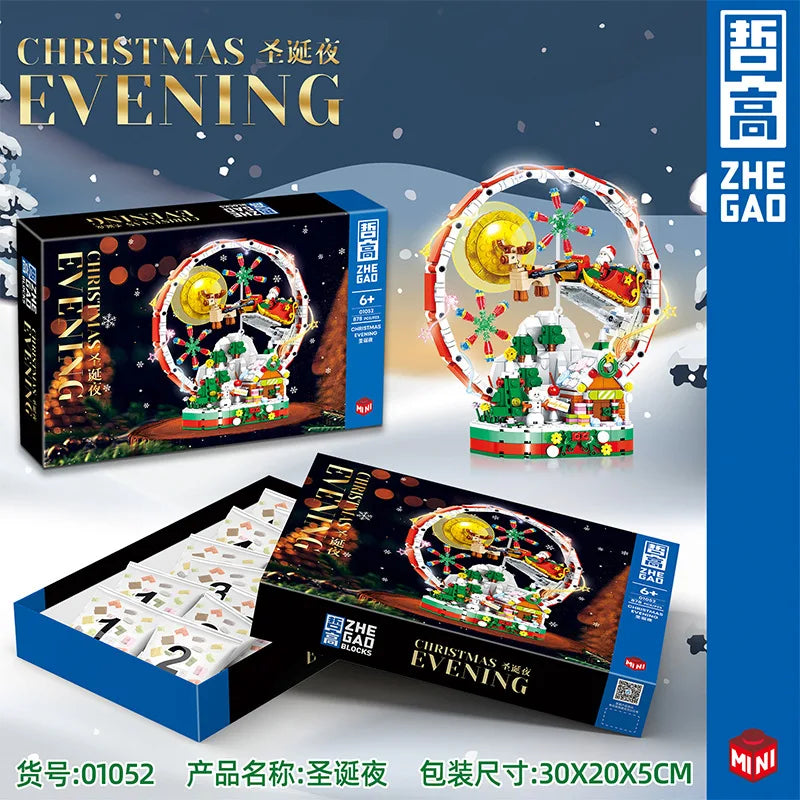 Sevair Deco Christmas Ferris Wheel Building Blocks Set packaging details