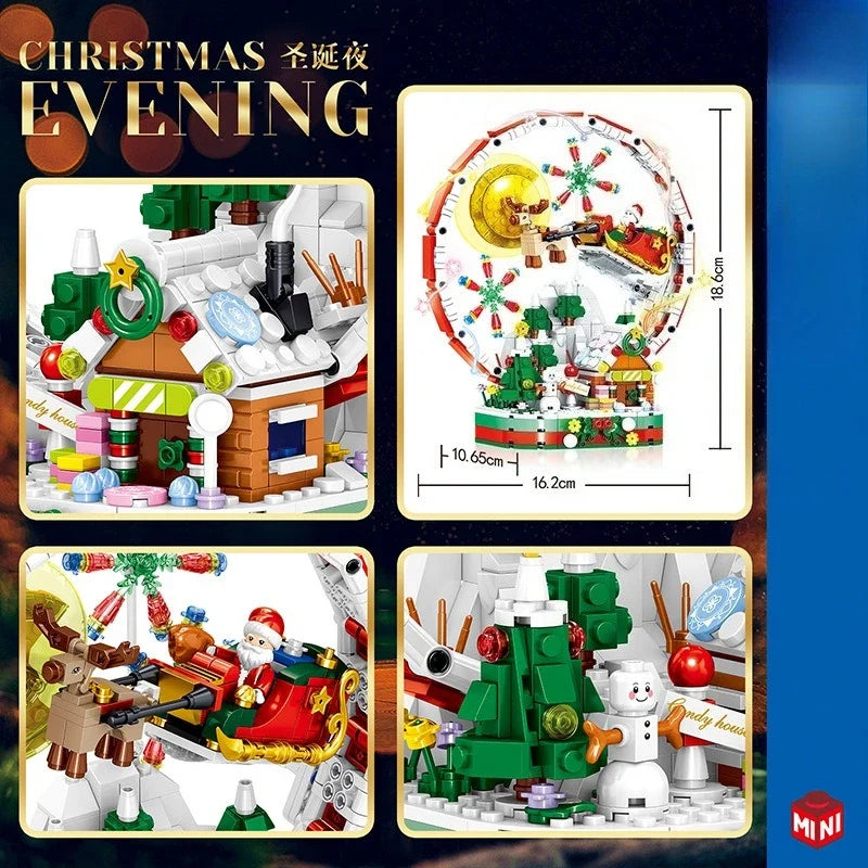 Sevair Deco Christmas Ferris Wheel Building Blocks Set scene details