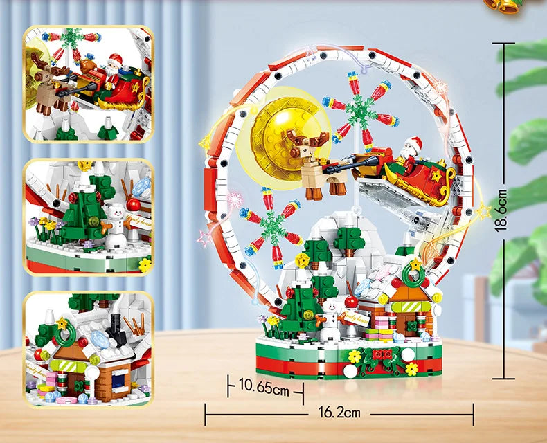 Sevair Deco Christmas Ferris Wheel Building Blocks Set tabletop display