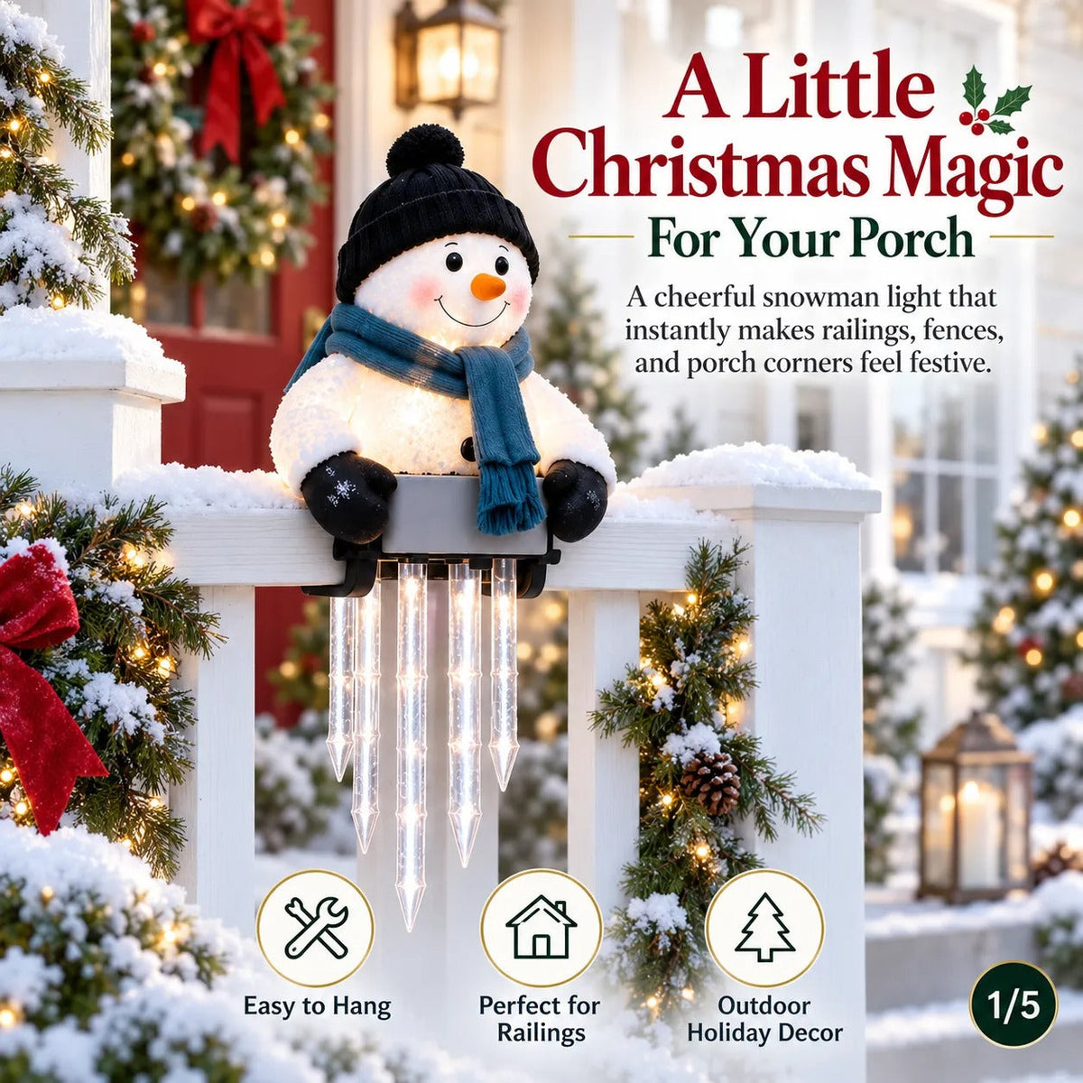 Sevair Deco Christmas Icicle Lights holiday porch