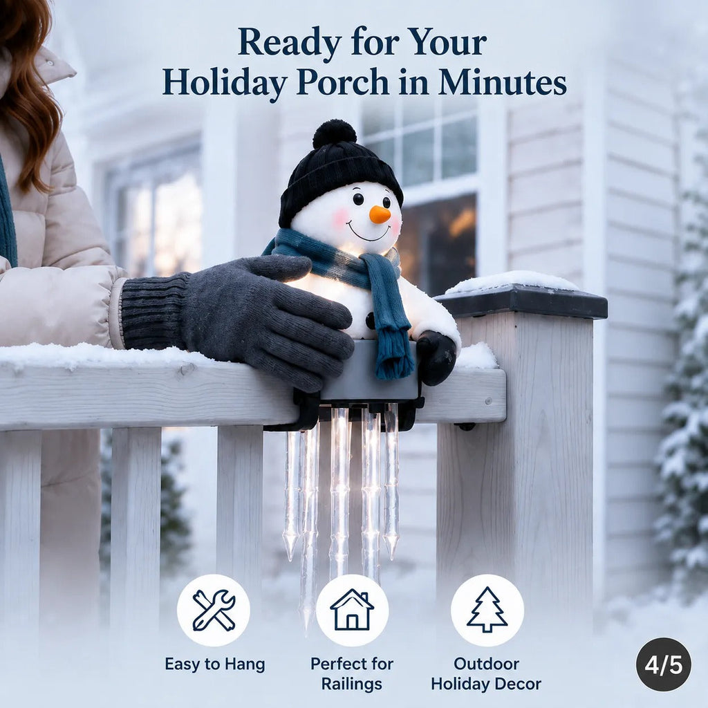 Sevair Deco Christmas Icicle Lights railing setup